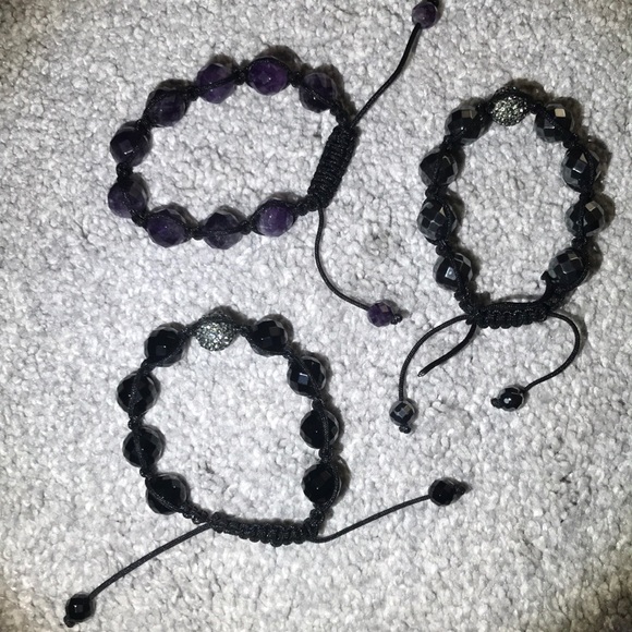 Beaded Gemstone Bracelets (Set of 3) - Picture 1 of 4